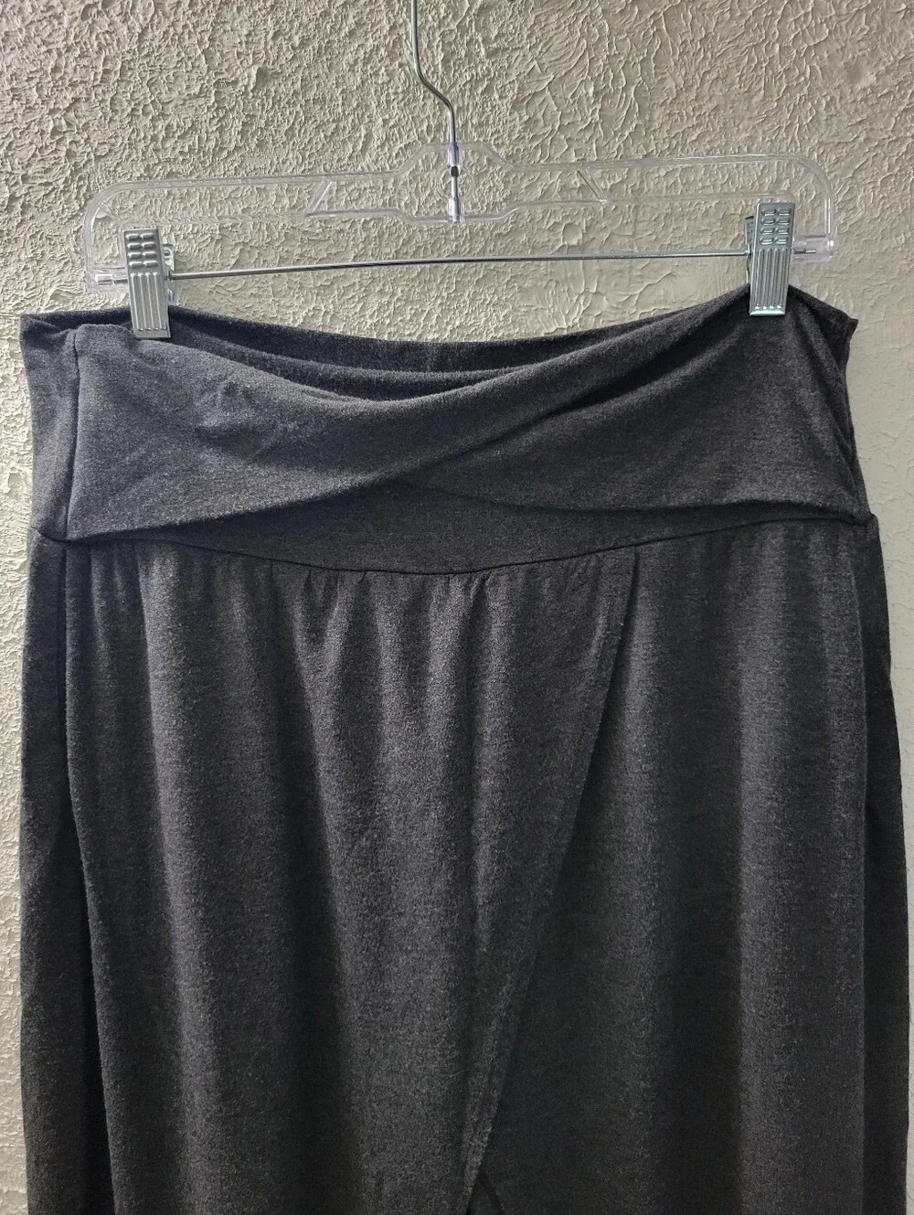 Athleta Sz L Yoga Release Pant Gray Open Front Flowy Loose Boho Womens Pants - Picture 2 of 6